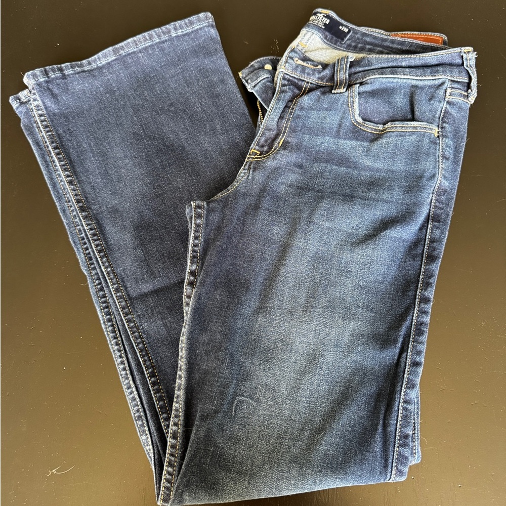 Hollister Women's Boot Cut Jeans - Dark Blue